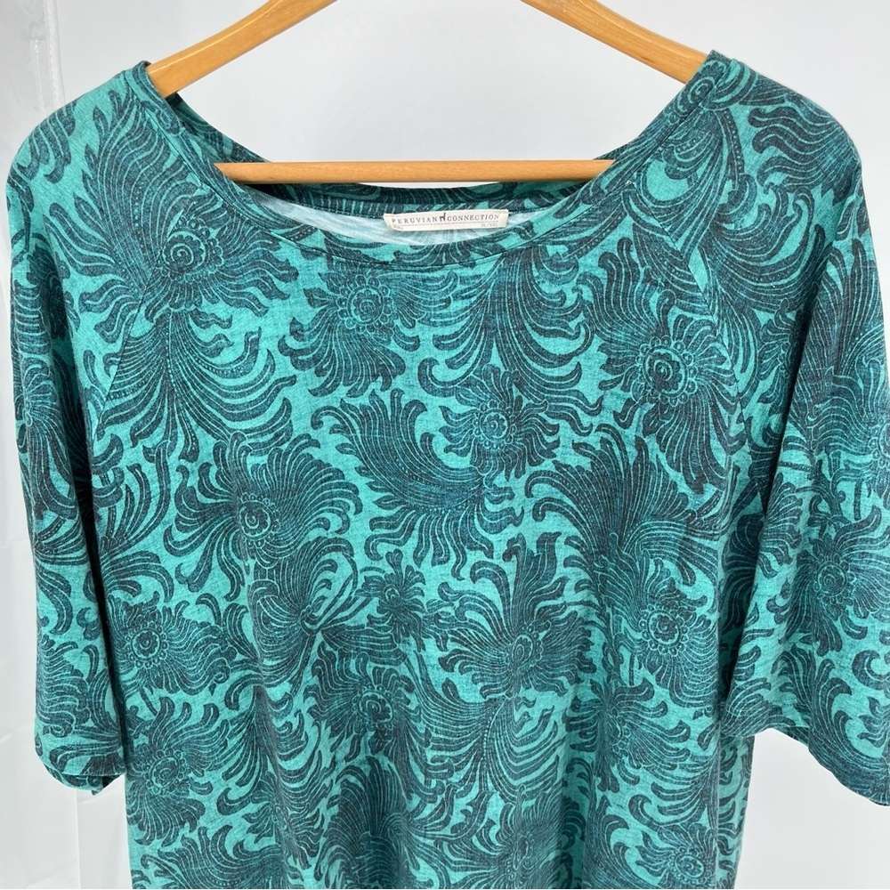 Peruvian Connection Patterned 100% Cotton Top Siz… - image 2